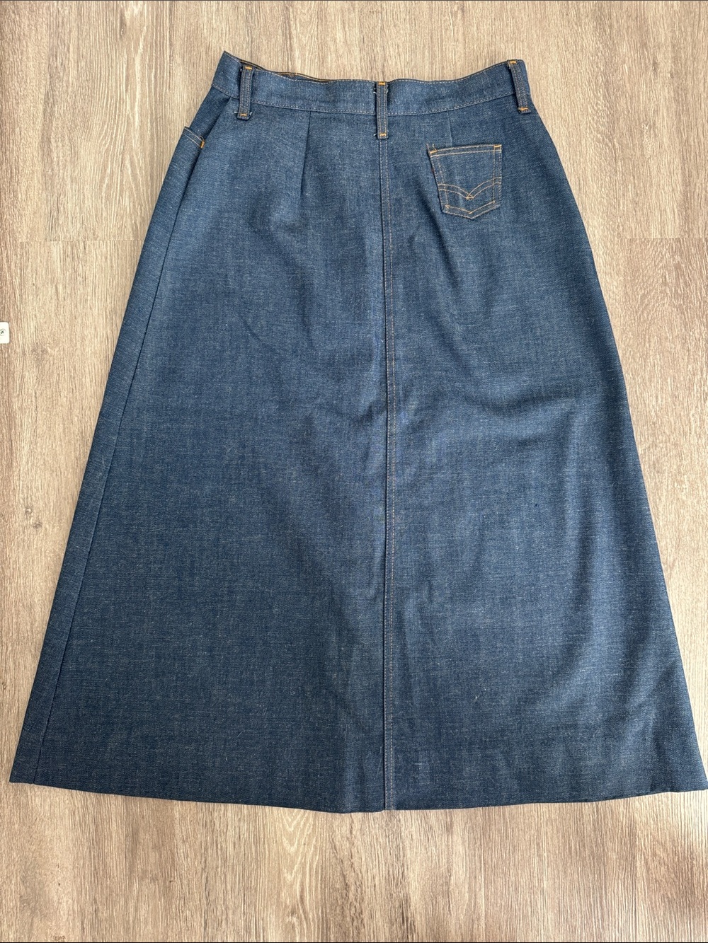 Vintage 1970s Levi's Orange Tab Medium Blue Button-Front A-Line Denim Skirt - Picture 13 of 16